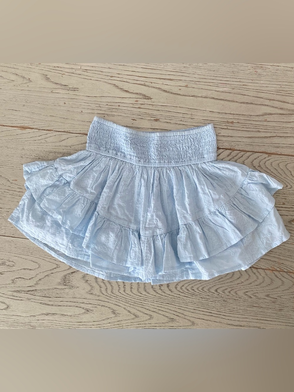 abercrombie kids Light Blue Tiered Ruffle Mini Skirt